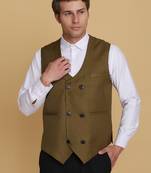 Mehndi green waistcoat for men