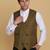 Mehndi green waistcoat for men