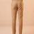 Men tan modal relaxed straight fit pleated trousers