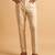 Men cream modal relaxed straight fit pleated trousers