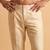 Men cream modal relaxed straight fit pleated trousers