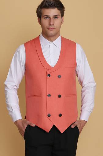 Peach waistcoat for men