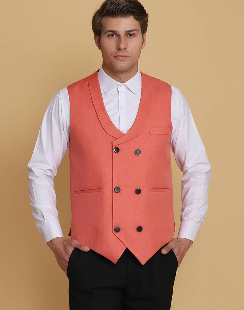 Peach waistcoat for men
