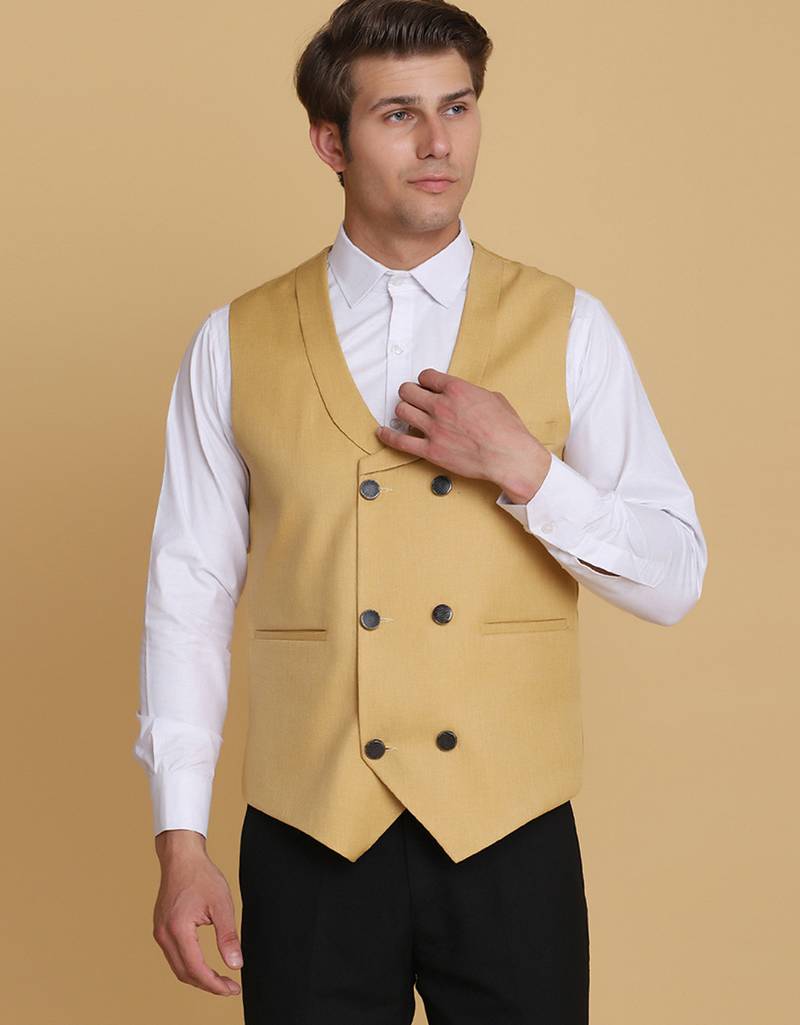 Golden waistcoat for men