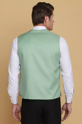 Leaf green waistcoat for men