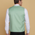Leaf green waistcoat for men