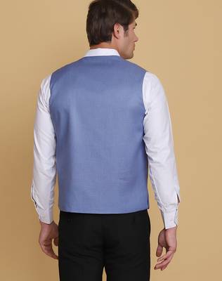 Light blue waistcoat for men 2