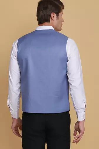 Light blue waistcoat for men
