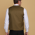 Mehndi green waistcoat for men