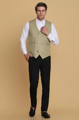 Green waistcoat for men
