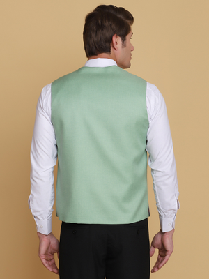 Leaf green waistcoat for men 3