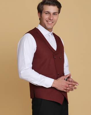 Maroon waistcoat for men 3