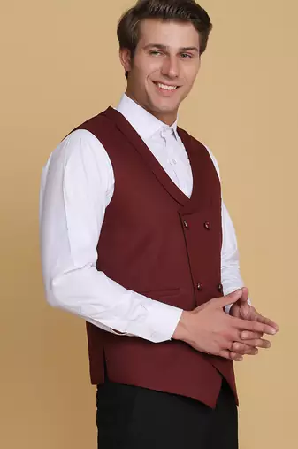 Maroon waistcoat for men