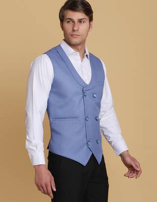 Light blue waistcoat for men 3
