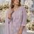 Lavender chiffon semi stitched suit with embroidery thread & khatli work