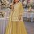Yellow chiffon semi stitched suit with embroidery thread & khatli work