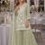 Green chiffon semi stitched suit with embroidery thread & khatli work