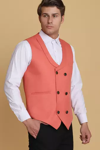 Peach waistcoat for men
