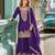 Violet chinon semi stitched suit with embroidery coding & sequence work