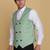 Leaf green waistcoat for men