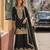 Black chinon semi stitched suit with embroidery coding & sequence work