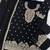 Black chinon semi stitched suit with embroidery coding & sequence work