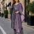 Purple georgette semi stitched suit with embroidery coding & sequence work