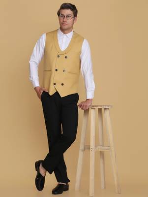 Golden waistcoat for men 3