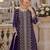 Violet georgette semi stitched suit with embroidery coding & sequence work