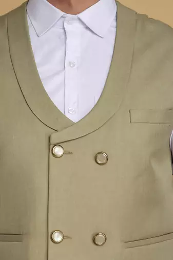 Green waistcoat for men