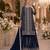 D blue georgette semi stitched suit with embroidery coding & sequence work