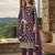 Puprle embroderied silk semi-stitched salwar suit