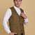 Mehndi green waistcoat for men