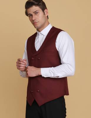 Maroon waistcoat for men 4