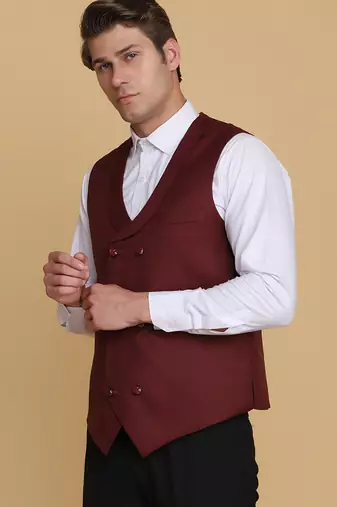 Maroon waistcoat for men