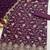 Puprle embroderied silk semi-stitched salwar suit