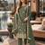 Mehndi embroderied silk semi-stitched salwar suit