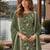 Mehndi embroderied silk semi-stitched salwar suit