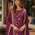 Maroon embroderied silk semi-stitched salwar suit