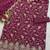 Maroon embroderied silk semi-stitched salwar suit