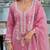 Pink  embroderied silk semi-stitched salwar suit