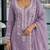 Light-lavender embroderied silk semi-stitched salwar suit
