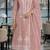 Peach embroderied silk semi-stitched salwar suit