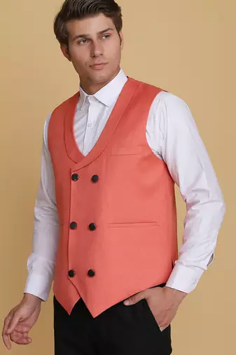 Peach waistcoat for men