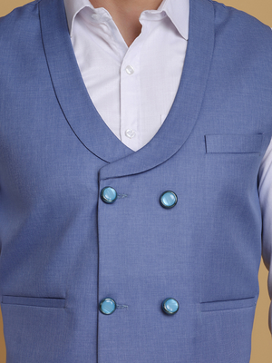 Light blue waistcoat for men 5