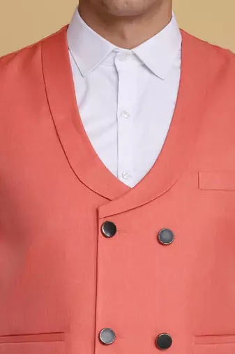 Peach waistcoat for men