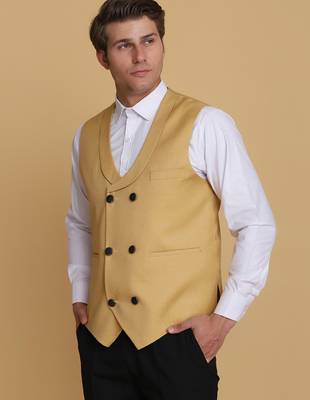 Golden waistcoat for men 5