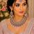 Beby pink color necklace set with earrings & maang tikka | kundan and agate stone | antique gold plating