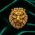 Royal lion head statement brooch pin with american diamond embellishments for men & women