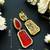 Elegant gold-plated red crystal dual-shaped statement drop earrings for women